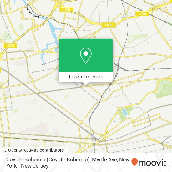 Coyote Bohemia (Coyote Bohemio), Myrtle Ave map
