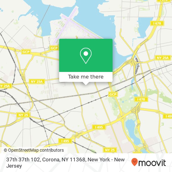 Mapa de 37th 37th 102, Corona, NY 11368