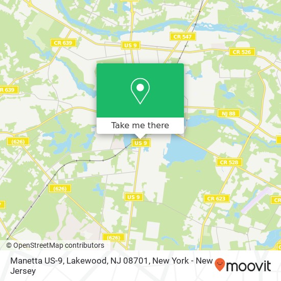 Mapa de Manetta US-9, Lakewood, NJ 08701