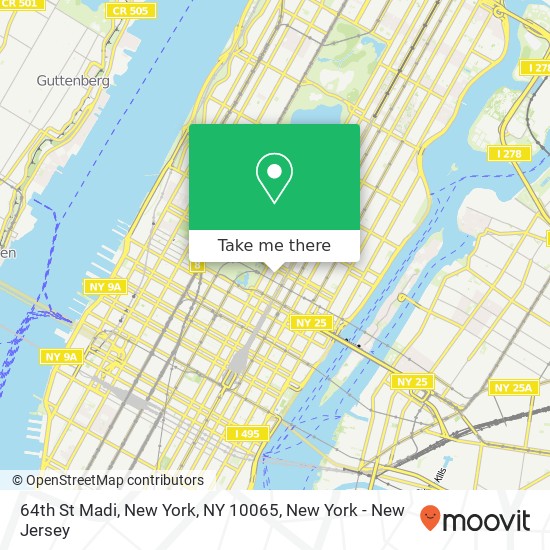 Mapa de 64th St Madi, New York, NY 10065