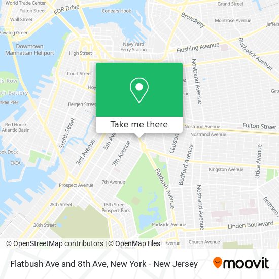 Flatbush Ave and 8th Ave map
