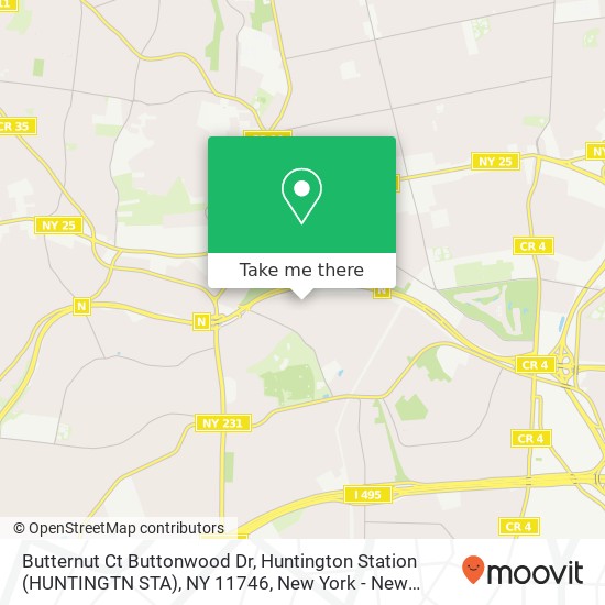 Mapa de Butternut Ct Buttonwood Dr, Huntington Station (HUNTINGTN STA), NY 11746