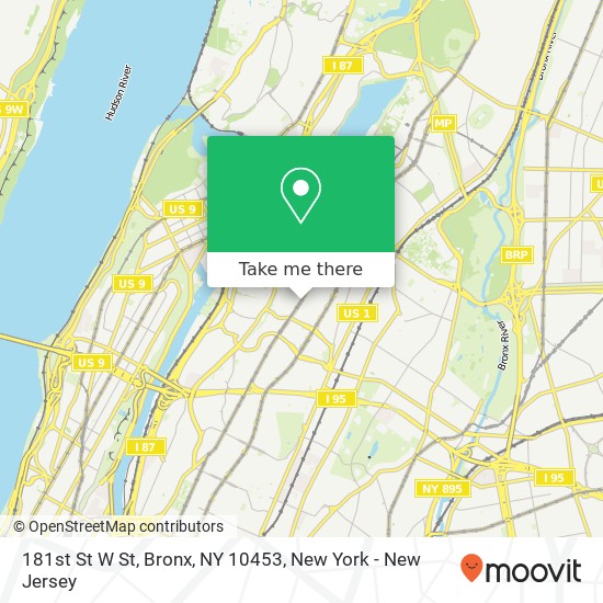 181st St W St, Bronx, NY 10453 map