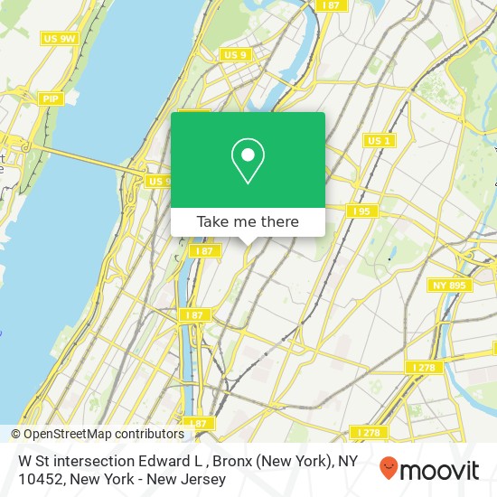 W St intersection Edward L , Bronx (New York), NY 10452 map