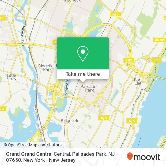 Mapa de Grand Grand Central Central, Palisades Park, NJ 07650