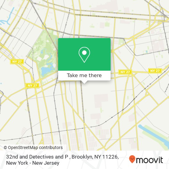 Mapa de 32nd and Detectives and P , Brooklyn, NY 11226