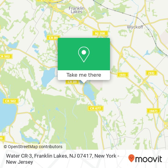 Mapa de Water CR-3, Franklin Lakes, NJ 07417