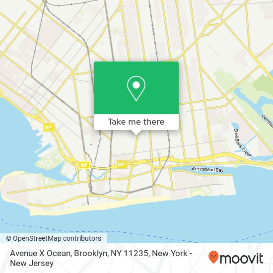 Mapa de Avenue X Ocean, Brooklyn, NY 11235