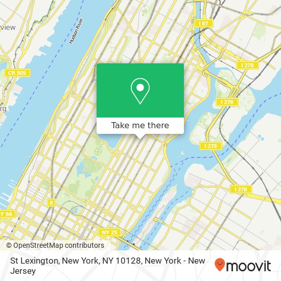 Mapa de St Lexington, New York, NY 10128