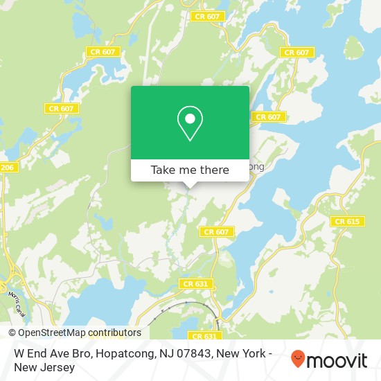 Mapa de W End Ave Bro, Hopatcong, NJ 07843