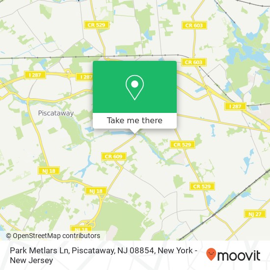 Mapa de Park Metlars Ln, Piscataway, NJ 08854