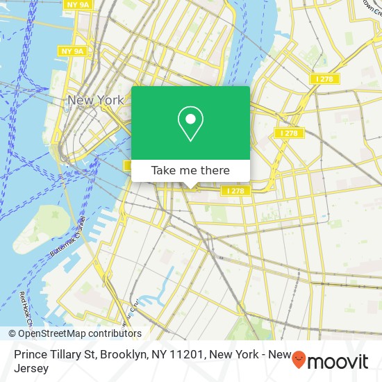 Mapa de Prince Tillary St, Brooklyn, NY 11201