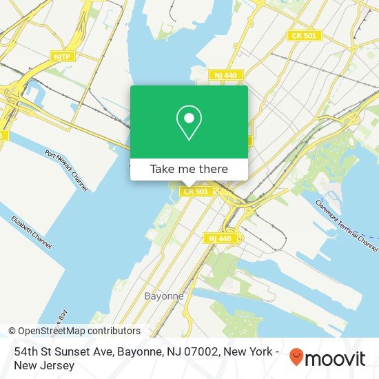 54th St Sunset Ave, Bayonne, NJ 07002 map