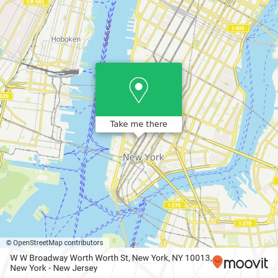 Mapa de W W Broadway Worth Worth St, New York, NY 10013