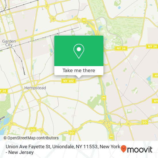 Mapa de Union Ave Fayette St, Uniondale, NY 11553