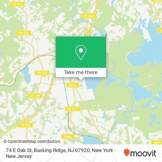 Mapa de 74 E Oak St, Basking Ridge, NJ 07920