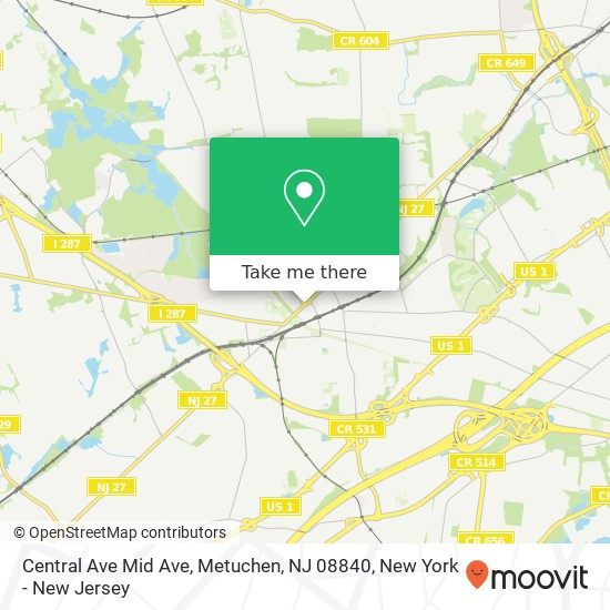Central Ave Mid Ave, Metuchen, NJ 08840 map