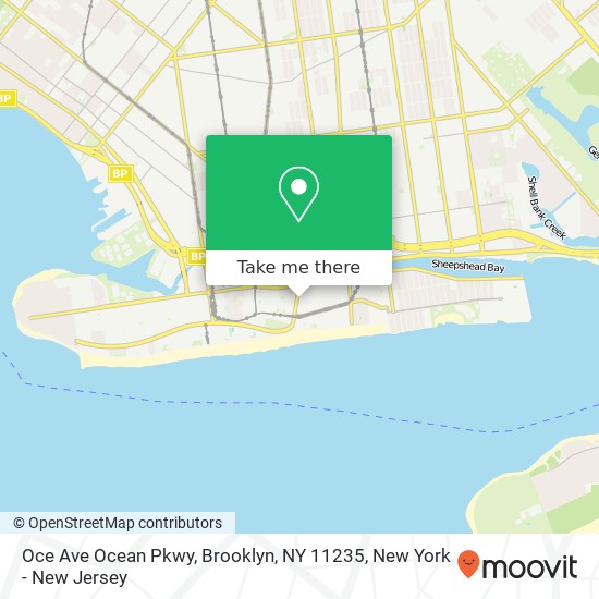 Mapa de Oce Ave Ocean Pkwy, Brooklyn, NY 11235