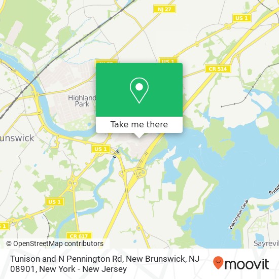 Tunison and N Pennington Rd, New Brunswick, NJ 08901 map