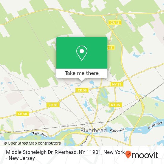 Mapa de Middle Stoneleigh Dr, Riverhead, NY 11901