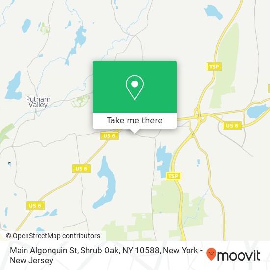 Mapa de Main Algonquin St, Shrub Oak, NY 10588