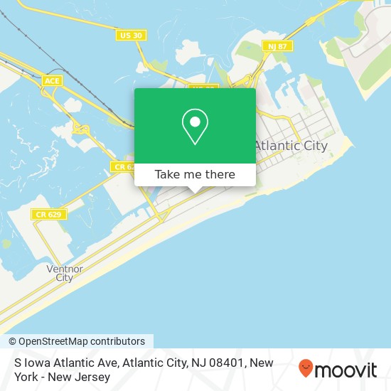 Mapa de S Iowa Atlantic Ave, Atlantic City, NJ 08401