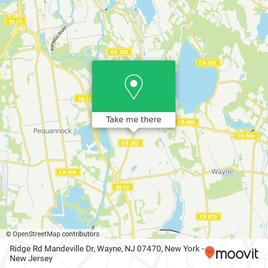 Ridge Rd Mandeville Dr, Wayne, NJ 07470 map