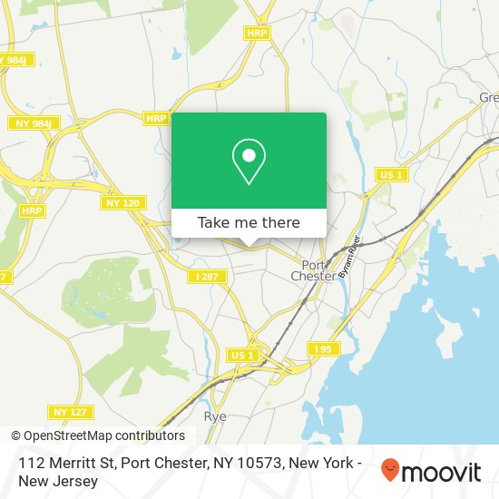 Mapa de 112 Merritt St, Port Chester, NY 10573