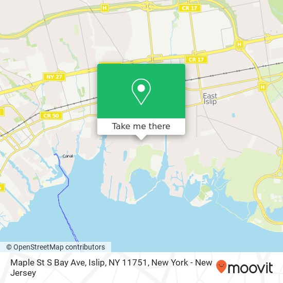 Mapa de Maple St S Bay Ave, Islip, NY 11751