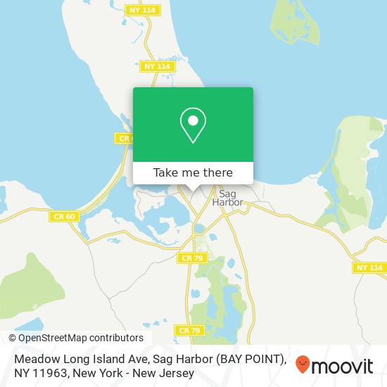 Mapa de Meadow Long Island Ave, Sag Harbor (BAY POINT), NY 11963