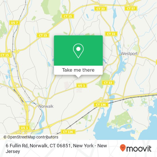 Mapa de 6 Fullin Rd, Norwalk, CT 06851