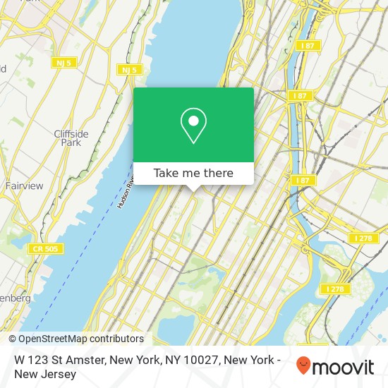 W 123 St Amster, New York, NY 10027 map