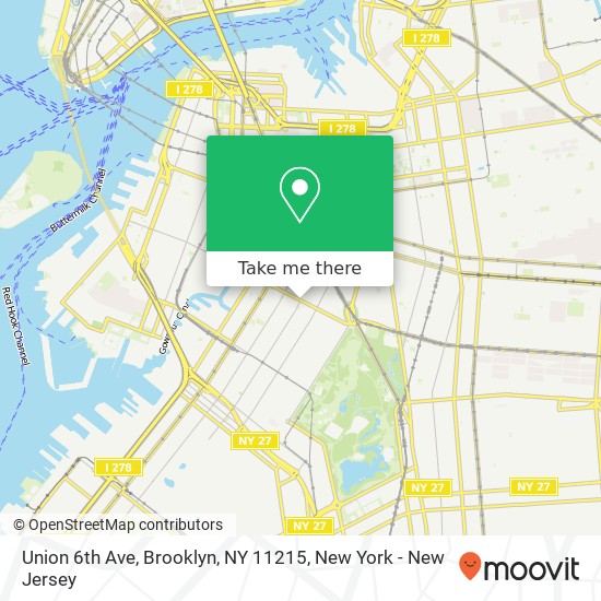 Mapa de Union 6th Ave, Brooklyn, NY 11215