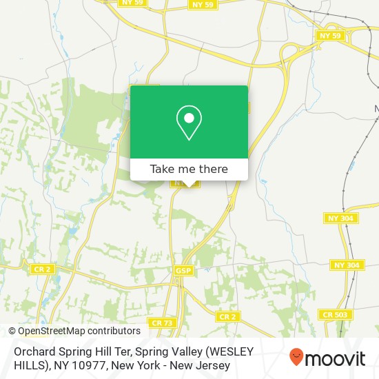 Mapa de Orchard Spring Hill Ter, Spring Valley (WESLEY HILLS), NY 10977