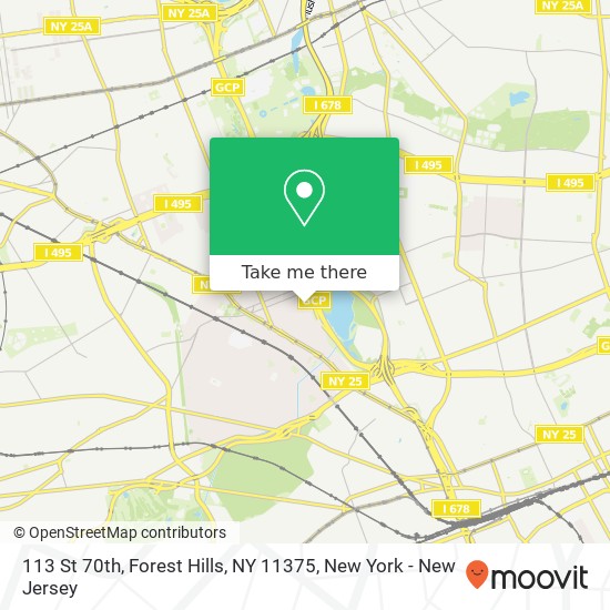 Mapa de 113 St 70th, Forest Hills, NY 11375