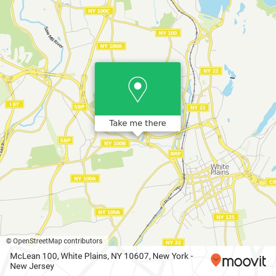 Mapa de McLean 100, White Plains, NY 10607