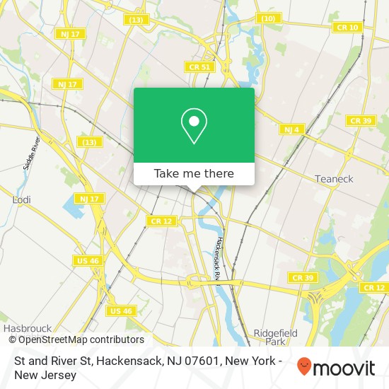 St and River St, Hackensack, NJ 07601 map