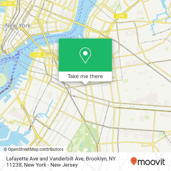 Mapa de Lafayette Ave and Vanderbilt Ave, Brooklyn, NY 11238
