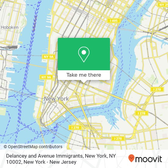 Delancey and Avenue Immigrants, New York, NY 10002 map