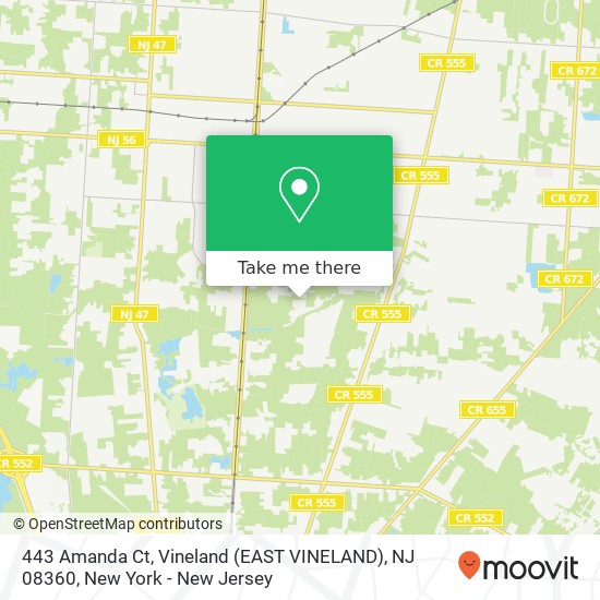 Mapa de 443 Amanda Ct, Vineland (EAST VINELAND), NJ 08360