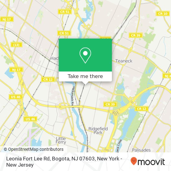 Leonia Fort Lee Rd, Bogota, NJ 07603 map