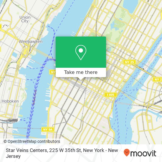 Star Veins Centers, 225 W 35th St map