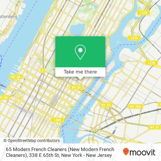 Mapa de 65 Modern French Cleaners (New Modern French Cleaners), 338 E 65th St