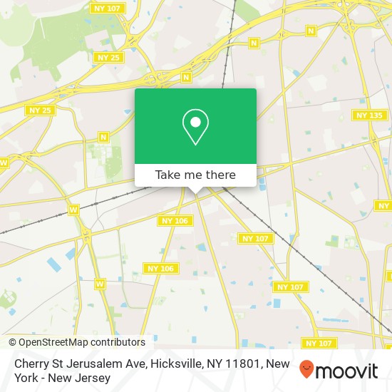 Mapa de Cherry St Jerusalem Ave, Hicksville, NY 11801