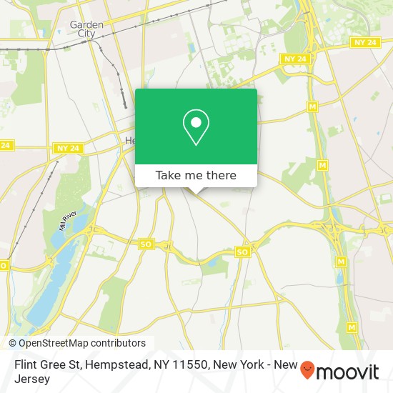 Mapa de Flint Gree St, Hempstead, NY 11550