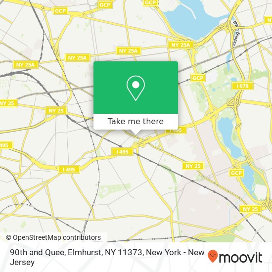 Mapa de 90th and Quee, Elmhurst, NY 11373