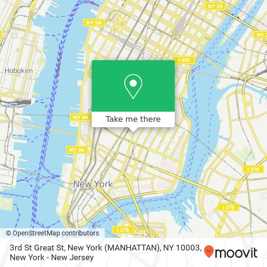 Mapa de 3rd St Great St, New York (MANHATTAN), NY 10003