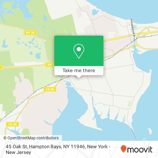 45 Oak St, Hampton Bays, NY 11946 map