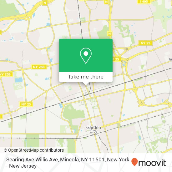 Mapa de Searing Ave Willis Ave, Mineola, NY 11501