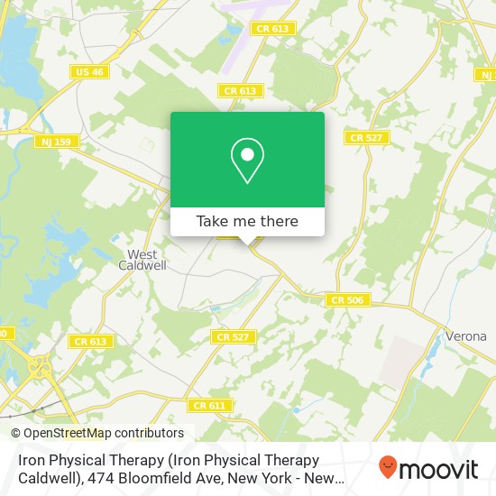 Mapa de Iron Physical Therapy (Iron Physical Therapy Caldwell), 474 Bloomfield Ave